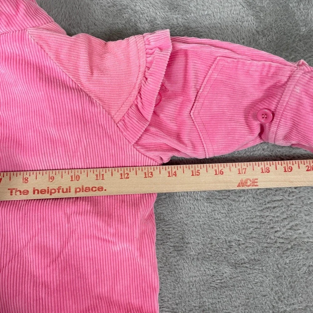OshKosh Corduroy Snowsuit Baby 12M Pink Floral Hooded Bunting Vintage‎ 90s